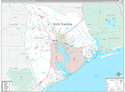 Jacksonville Metro Area Wall Map Premium Style