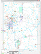 Joplin Metro Area Wall Map Premium Style