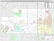 Kenosha Wall Map Premium Style