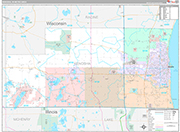 Kenosha Metro Area Wall Map Premium Style