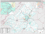 Lynchburg Wall Map Premium Style