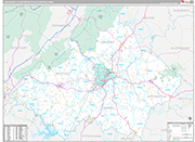 Lynchburg Metro Area Wall Map Premium Style