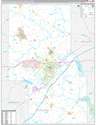 Mansfield Wall Map Premium Style