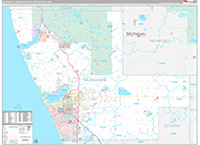 Muskegon Wall Map Premium Style