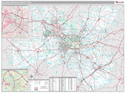 Raleigh Wall Map Premium Style