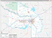 Texarkana Wall Map Premium Style