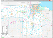 Toledo Metro Area Wall Map Premium Style