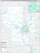 Tulsa Metro Area Wall Map Premium Style