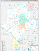 Waterbury-Shelton Metro Area Wall Map Premium Style