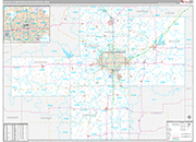 Wichita Metro Area Wall Map Premium Style