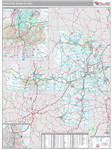 Worcester Wall Map Premium Style