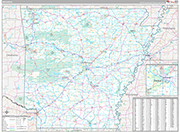 Arkansas Wall Map Premium Style