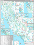 California Wall Map Premium Style