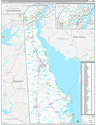Delaware Wall Map Premium Style