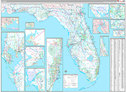 Florida Wall Map Premium Style