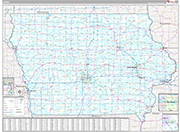 Iowa Wall Map Premium Style