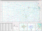 Kansas Wall Map Premium Style