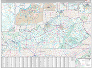 Kentucky Wall Map Premium Style