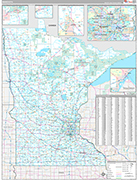 Minnesota Wall Map Premium Style