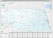 Nebraska Wall Map Premium Style