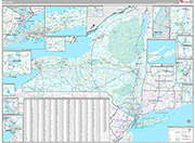New York Wall Map Premium Style