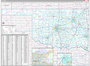 Oklahoma Wall Map Premium Style