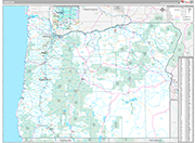 Oregon Wall Map Premium Style