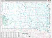 South Dakota Wall Map Premium Style
