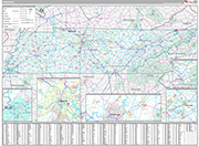 Tennessee  Wall Map Premium Style