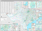 Texas  Wall Map Premium Style