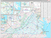 Virginia  Wall Map Premium Style