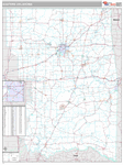 Oklahoma Eastern State Sectional Wall Map Premium Style