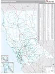 California Northern State Sectional Wall Map Premium Style