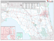 Florida Northern State Sectional Wall Map Premium Style