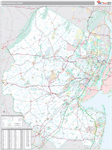 New Jersey Northern State Sectional Wall Map Premium Style