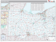 Ohio Northern State Sectional Wall Map Premium Style