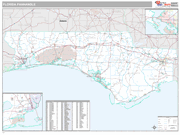 Florida Panhandle State Sectional Wall Map Premium Style