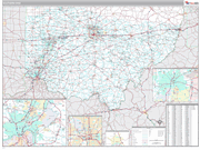 Ohio Southern State Sectional Wall Map Premium Style