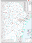 South Eastern Wall Map Premium Style