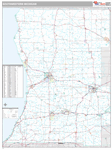 Michigan South Western State Sectional Wall Map Premium Style