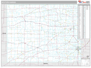 Kansas Western State Sectional Wall Map Premium Style