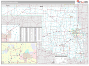 Oklahoma Western State Sectional Wall Map Premium Style