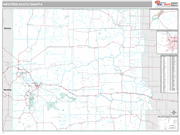 South Dakota Western State Sectional Wall Map Premium Style