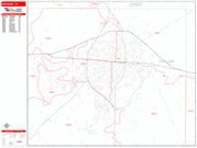 Abilene  Wall Map Red Line Style