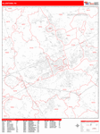 Allentown  Wall Map Red Line Style