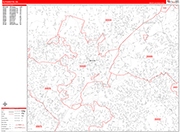Alpharetta  Wall Map Red Line Style