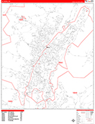 Altoona  Wall Map Red Line Style