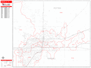 Amarillo  Wall Map Red Line Style