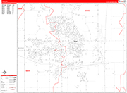 Ames  Wall Map Red Line Style