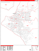 Anchorage  Wall Map Red Line Style